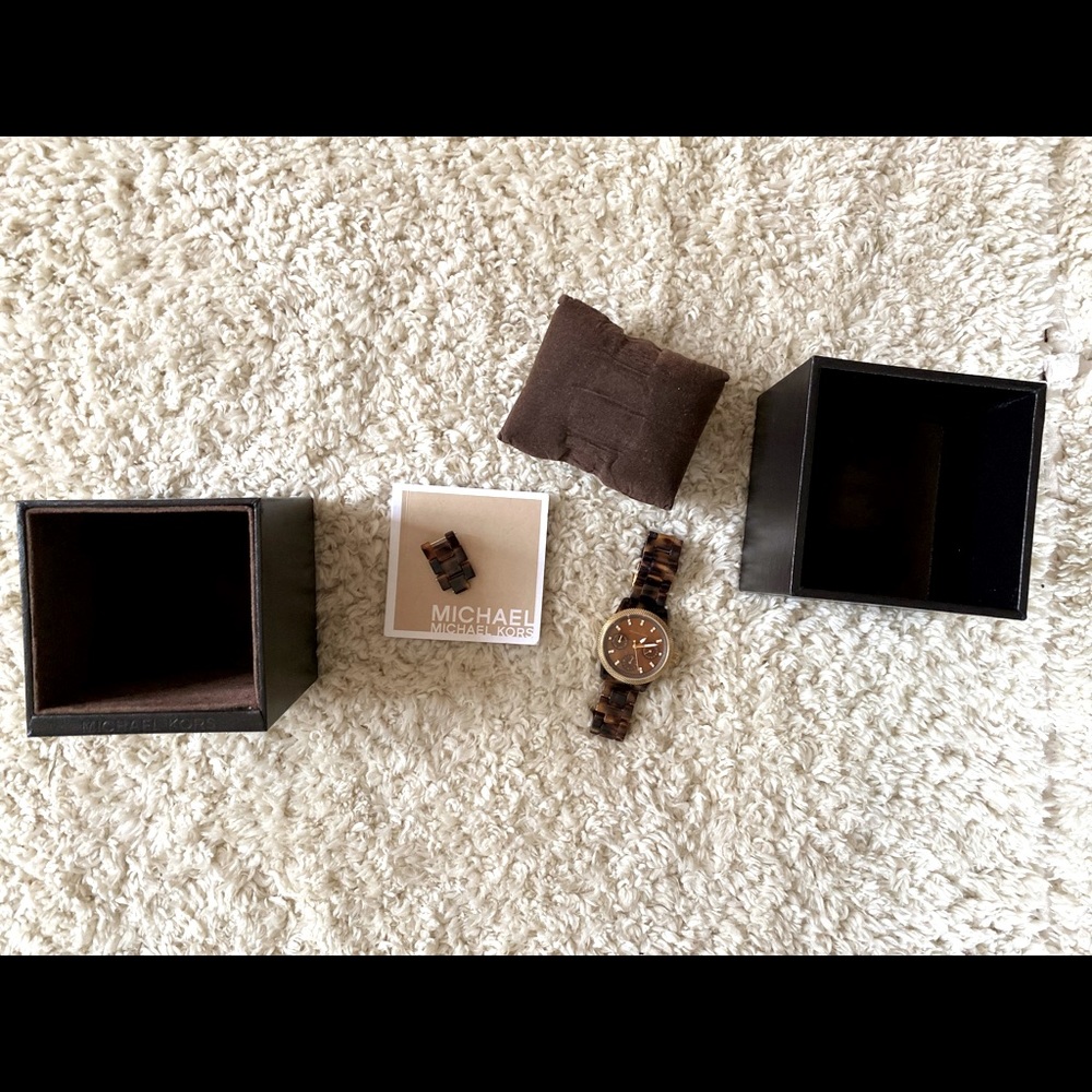 Michael Kors MK-5399 Petite Tortoise chronograph watch